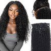 Seamless Clip in Hair Extensions Human Hair Kinky Curly Clip in Hair Extensions, 14 Inch 110g Natural Black Hair Extensions Clip ins, Ultra-thin 0.8mm PU Weft Clip in Hair Extensions Real Human Hair