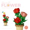 ALITTDRE Flowers Building Blocks Sets, Office Home Decor Bonsai, Micro Flower Toys Building Set, Gifts for Mothers, Valentines, Birthdays, Adult & Kid (Rose)