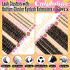calphdiar Fluffy Lash Clusters with Bottom Lashes Cluster Eyelash Extensions 60D+80D+100D+120D Thick Volume Individual Lashes 12-18mm with Bottom Eyelash Clusters DIY D Curl Lash Extension at Home