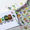 1 Sheet Dinosaur Nail Stickers 5D Dinosaur Heart Nail Art Decals Self-Adhesive Embossed Animals Nail Stickers Cute Nail Art Supplies Cartoon Dinosaur Nail Accessories for Women DIY Manicure Decoration