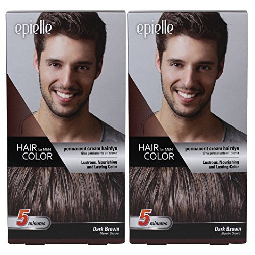 Epielle 5 Minute Hair Color for Men Dark Brown (2 Pack)