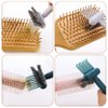 HengKe 2 Pack Home and Salon Use Comb Cleaning Brush Hair Brush Remover 2-in-1 Comb Cleaner with Pick and Bristles Hair Brush Cleaner Tool Rake Comb Cleaner Cleaning Tool for Cleaning Hair Dust