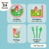 Juvale 144-Piece Barnyard Birthday Party Supplies Set, Farm Animal Party Decorations With Paper Plates, Dinner Napkins, 9 oz Cups, and Plastic Cutlery (Serves 24 Guests)