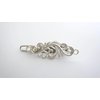 Small tiny lite silver metal filigree hair pin alligator clip barrette for fine (Clip quantity: 2 clips, Pattern: Barrette)