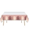 OULUN 2Pcs Pink Rose Gold Birthday Party Tablecloth, 42''x71'' Rose Gold Glitter Birthday Theme Table Cover for Girls Silver Birthday Party Supplies