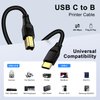 Printer Cable 10FT, USB C to USB B Scanner Cable for MacBook Pro, iPad, Samsung, HP, Epson, Canon, Brother, Lexmark, Xerox, USB C MIDI Cable for Yamaha Casio Digital Piano Keyboard, DJ Controller, DAC