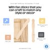 Wooden 8" Fan Handles, Wedding Programs, or Paint Mixing, Pack 100, Jumbo Craft Popsicle Sticks for Auction Bid Paddles, Wooden Wavy Flat Stems for Any DIY Crafting Supplies Kit, by Woodpeckers