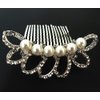 beautiful elegant wedding bridal hair comb pearl and crystal #2288