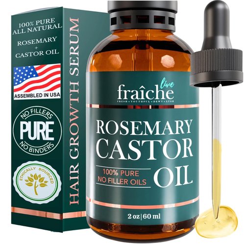 Rosemary Oil for Hair Growth (2oz) with Cold Pressed Castor Oil - Live Fraiche Natural Hair Growt...