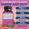 Organic Biotin Vitamins for Hair Skin and Nails Health Support - Vegetarian-Friendly Hair Skin Nails Vitamins for Women with Vitamin E & Biotin 5000mcg to Help Produce Keratin - 120 Biotin Supplement