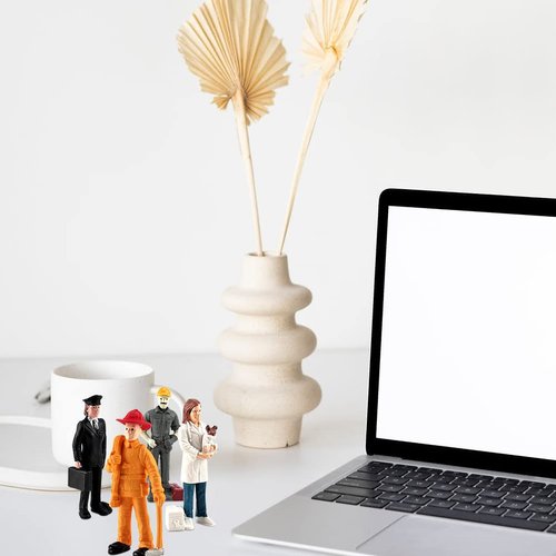 Mini People Figurines Dollhouse Miniature Figures Plastic People Simulated People Figurines Sand Table Figurines Mini Character Models 1set of Officer Postman Figurine Dollhouse People