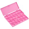 Nail Art Palette, 24 Grid Plastic Nail Art Paint Color Mixing Palette Plate Watercolor Pigment Color Mixing Case Manicure Drawing Tray(Rose Red)