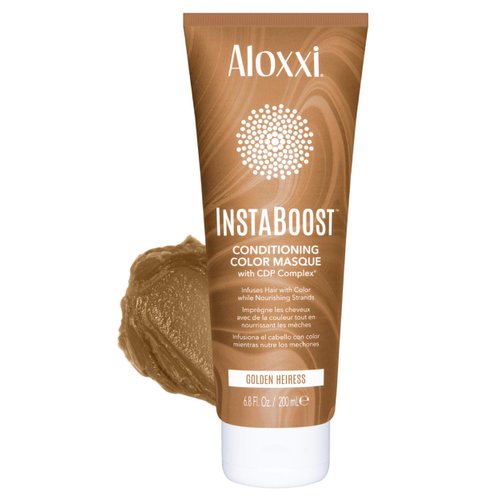 ALOXXI InstaBoost BROWN Color Depositing Conditioner Mask – Instant Temporary Hair Color Dye - Hair Color Masque for Deep Conditioning (Golden Heiress), 6.8 Fl Oz