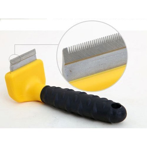 NP-Galaxy Deshedding Tool & Pet Grooming Tool - Stainless Steel Hair Removal Comb for Dogs and Cats, with Black Plastic Handle Grip