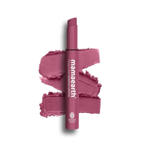 MAMAEARTH Moisture Matte Lipstick (08 - Pink Tulip) | Infused with Vitamin E | 12-Hour Long Stay & 8-Hour Moisture Lock | Cruelty-Free & Smudge-Proof | 0.07 Oz/2g