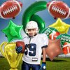 14Pcs Football Balloons, Football Birthday Party Decorations Sports Theme Birthday Party Decoration Include 40Inch Green Number Balloon for 6th Football Birthday Party Supplies
