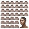 Z-CHARMMY HD Wig Cap for Lace Front Wig, Transparent Stocking Caps for Wigs Non Slip, Sheer Bald Caps for Women, Invisible HD Hair Caps for Wig, Dark Brown, 36 Pieces