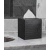 Monarch Abode 19127 Hand Hammered Tissue Box Square Cover Holder and Dispenser, Metal Dresser Accessories for Home and Office Bathroom Decor Vanity, Decorative Tissue Box Holder, Black