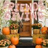 16 Inches FRIENDSGIVING Balloons Hanging Banner Decorations, Aluminum Foil Letter Balloons for Friendsgiving, Thanksgiving Day, Autumn, Fall Celebration Party Supplies (Rose Gold)