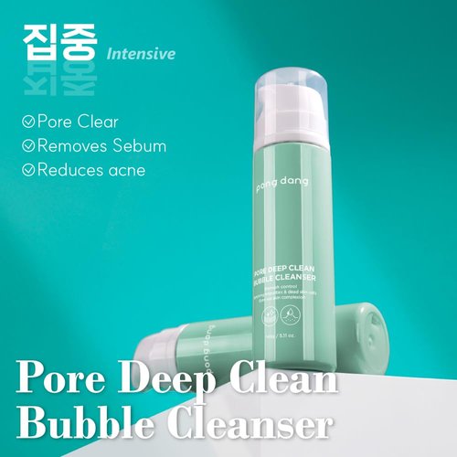 PONGDANG Pore Deep Clean Bubble Foam Cleanser 5.11 fl.oz | Gentle Calm Zero Irritation Index | 0.5% BHA | Plant Based Ingredients | Problematic Skin | Made in Korea