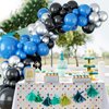 Black Blue Silver Balloon Garland Kit, Blue Silver Balloon Garland Kit with Black Blue and Silver Latex Balloons, Black Blue Silver Balloon Arch Kit for Boys Men Birthday Party Decorations