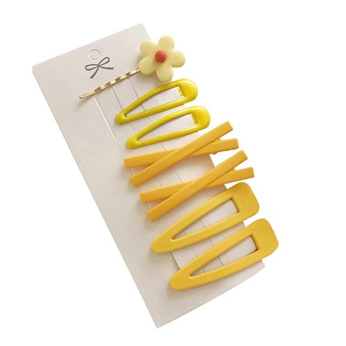 7Pcs Yellow Sweet Flower Women Girl Barrette Bobby Pin Hairpin Hair Clips Decoration Elegant Gold...