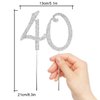Hatcher lee Bling Crystal 40 Birthday Cake Topper - Best Keepsake | 40th Party Decorations Silver