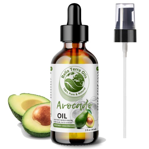 Bella Terra Oils - Avocado Oil 2oz - Celebrate Avocado's Nutritional Legacy, Infused with Monounsaturated Fats, A Delight for Cosmetic Uses