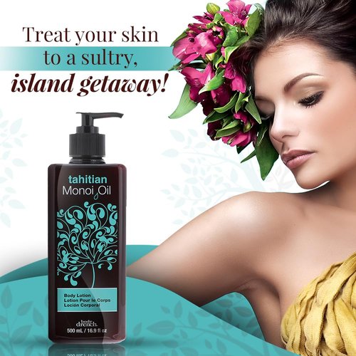 Body Drench Tahitian Monoi Oil Body Lotion, Hydrating Gardenia & Coconut Oil Moisturizer for Soft, Smooth Skin, Nourishing Skincare for Dry Skin, 16.9 fl oz