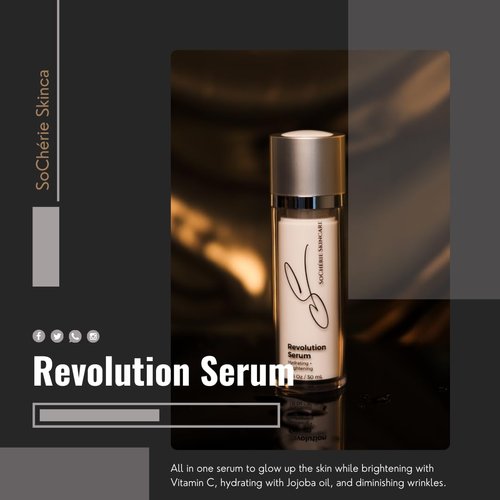 SoChérie Revolution Serum Protects From Sun Rays,Vitamin C, Hydration and Jojoba Oils, Instant Glow, Anti-Aging Power, Spot Reduction, Brightens Skin, Deep Hydration, Visible Glow
