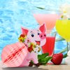 Zonon Pig Party Decorations Luau Pig Honeycomb Centerpieces Tabletop Pig Birthday Party Supplies for Tropical Hawaiian Pig Birthday Party Luau Table Decoration(4 Pieces)