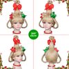 ColorGround Children's BLonde Braided Costume Wig with Red and Green Polka Dot Bows and Red Bead Necklace for Christmas Celebration Party(Blonde)