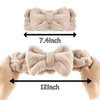 YOTOZU Makeup Headband Soft Coral Fleece Headbands Ultra Absorbent Bow Hair Wrap Band Makeup Face Spa Wash Shower Hair Band,2pcs (Light Brown+Pink)