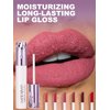 BEUKING Matte Lip Glaze Long-Lasting Waterproof Non-stick Lipstick Longwear No-Budge Liquid Lipcolor Makeup, Buildable Highly Pigmented Instant Shine Lip Gloss for Daily Lip Make up (01#, 0.08 fl.oz)