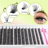 Geeneiya Wispy Lash Clusters 40D Eyelash Clsuters DIY Individual Lashes Cluster Eyelash Extensions D Curl 8/9/10/11/12/13/14/15/16MM Mix Eyelash Extensions, Thin Band