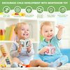 CR8OAS 2 Pcs Busy Activity Cube Montessori Toys for 1 Year Old Boy Girl, Sensory Toys for Toddlers 1-3, Toddler Travel Toys, Activity Cube Learning Toys, 1st Birthday Girl Gifts 12 Months+
