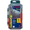 BOSCH 14-Piece Cobalt M42 Metal Drill Bit Set for Drilling Stainless Steel, Cast Iron, Titanium, Light Metal