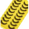 False Eyelashes Russian Strip Lashes D Curl Wispy Natural Look Faux Mink Lashes Like Eyelash Extension Fluffy zanlufly Transparent Band Cat Eye Fake Eyelashes Pack