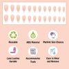 ANDGING Press on Nails Short Medium Coffin, French Tip for Women with Nude Pink White Design, Full Cover Glue on Nails, Reusable Nails Press on Stick on Nails for Christmas 24Pcs