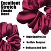 Silk Scrunchies,Elastic Bands Ponytail Holder Silk Satin No Damage, Soft Satin Scrunchies,Hair Accessories Hair Scrunchies Suitable for Women Girls for Thick Thin Fine Curly hair (Dark-Red)