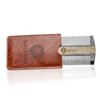 Premium Natural Ox horn and Sandalwood Dual-Action Beard Comb with Brown Protective Case – the Perfect Beard & Mustache Grooming Companion & Gift for Men – by Man & Mane