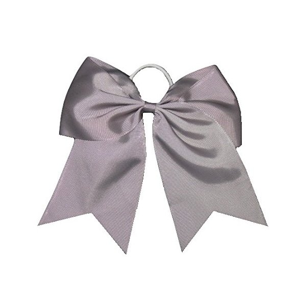New "SILVER GRAY" Cheer Bow Pony Tail 7 Inch Girls Hair Bows Cheerleading Dance Practice Football Games Competition Birthday Solid Color Grosgrain Ribbon
