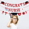 Nurse Graduation Party Decoration,2024 Glitter Red Nurses' Day Congrats Nurse Banner Nurses & Doctors Theme Garland Cake Cupcake Toppers for Nurses Week Nurses Day RN Graduation Party Supplies