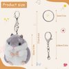 RAYNAG Set of 2 Cute Hamster Plush Keychains Stuffed Animals Keyring Charm Handbag Pendant, A