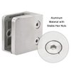 Premium Aluminum Square Flat Back Glass Clamp for 1/4" - 3/8" Tempered Glass or Laminated Glass, 4-Pack (Brush Nickel)