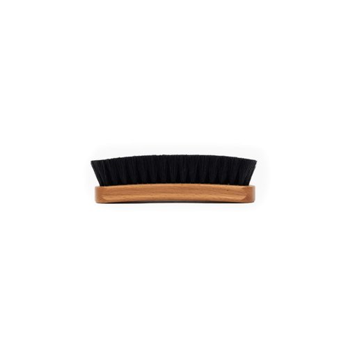 Shoe Brush - 100% Horsehair Shoe Brush - Concaved Handle for Premium Grip, Tan