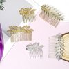 5PCS Leaf Hair Combs for Women Accessories Gold Silver Rhinestone Hair Comb Clips with Teeth Combs for Wedding Metal Decorative French Twist Slide Comb for Bride Bridesmaid Christma Parties Prom Dance
