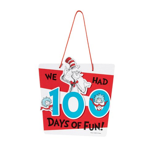 Dr. Seuss 100th Day of School Sign Craft Kit - Makes 12
