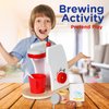 Play Brainy Coffee Maker with Breakfast Toy Food for Kids Kitchen Playset- 7 Piece Wooden Kitchen Accessories for Pretend Plays & Interactive Early Learning for Boys & Girls 3+