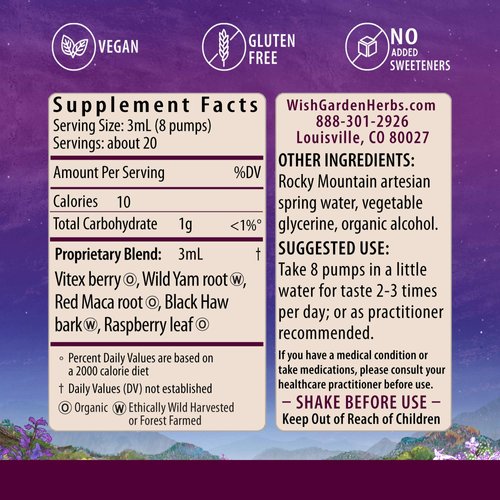 WishGarden Herbs Fertility Prep - All-Natural Fertility Herbal Supplement with Vitex, Red Maca & Raspberry Leaf, Supports Healthy Hormone Balance for Women, Optimal Uterine Health & Conception, 2oz